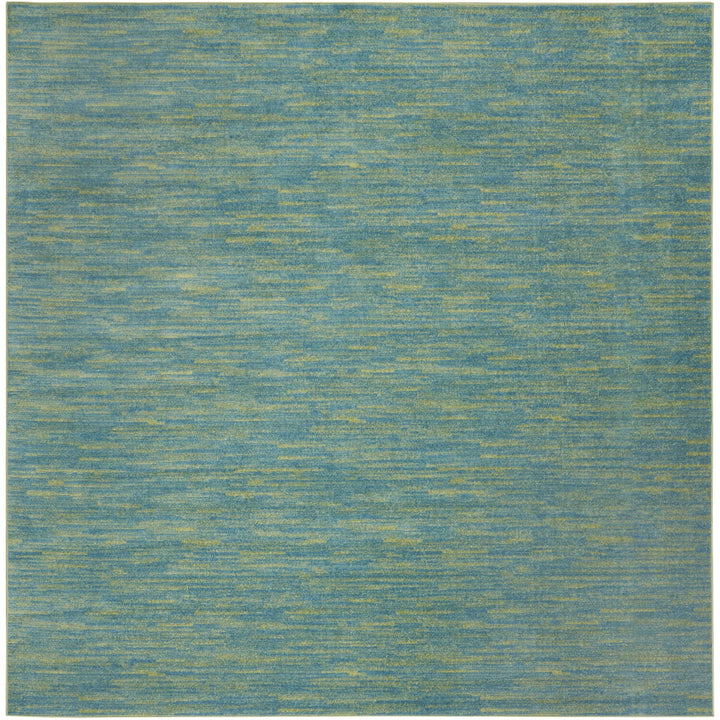 Nourison Essentials Indoor/Outdoor Blue Green 9' x Square Area Rug Easy Cleaning 9' Square - Blue/Green