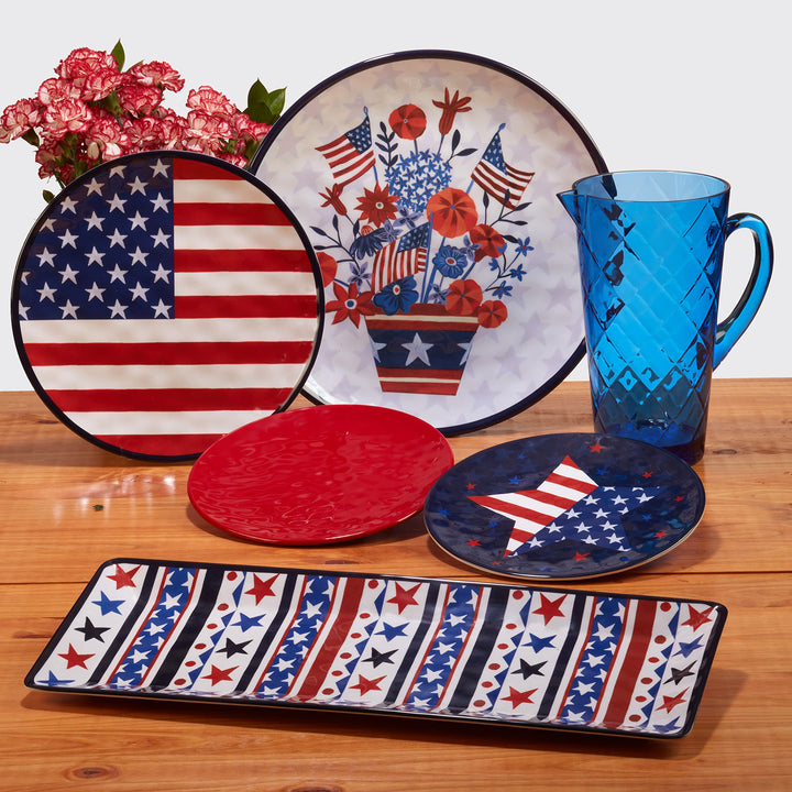 Certified International Stars & Stripes 11" Melamine Dinner Plate Set of 6