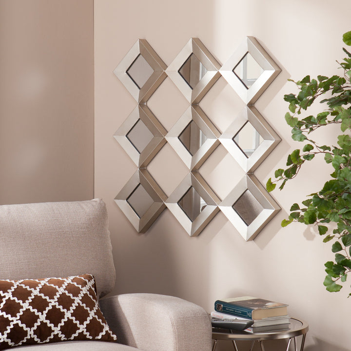 SEI Furniture Masada Mirrored Squares Wall Sculpture