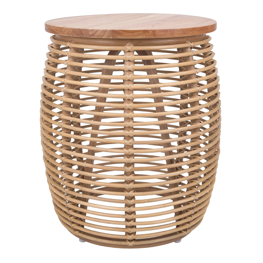 New Pacific Direct Iris Round Rattan End Table Honey Brown