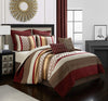 Stratford Park Bedding Striped Pintuck 8-Piece Comforter Set Berry Taupe King Taupe/Berry - King