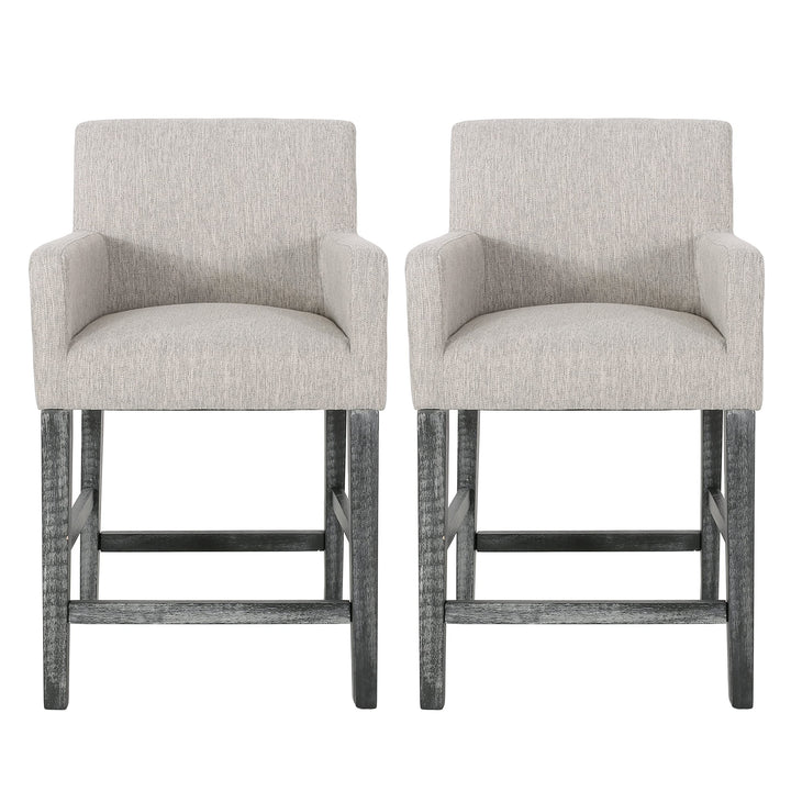 Christopher Knight Home Armga Upholstered 26 inch Counter Stools - Light Light Gray