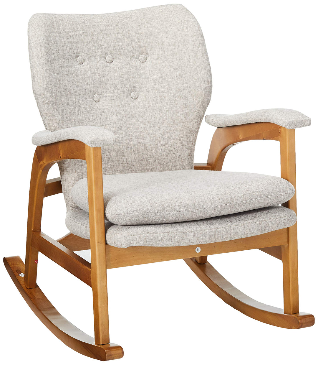 Christopher Knight Home Brannt Mid-Century Fabric Rocker Wheat / Light Walnut