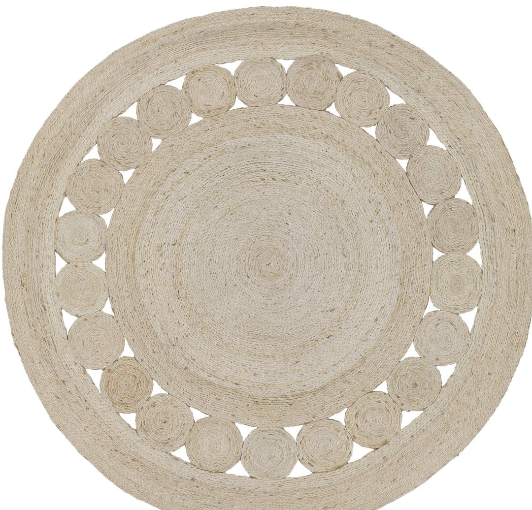 Multi Jute Rug 3x3 Ft Natural Sisal Rug Seagrass Accent Rug Round Shape for 3' Round - Multi