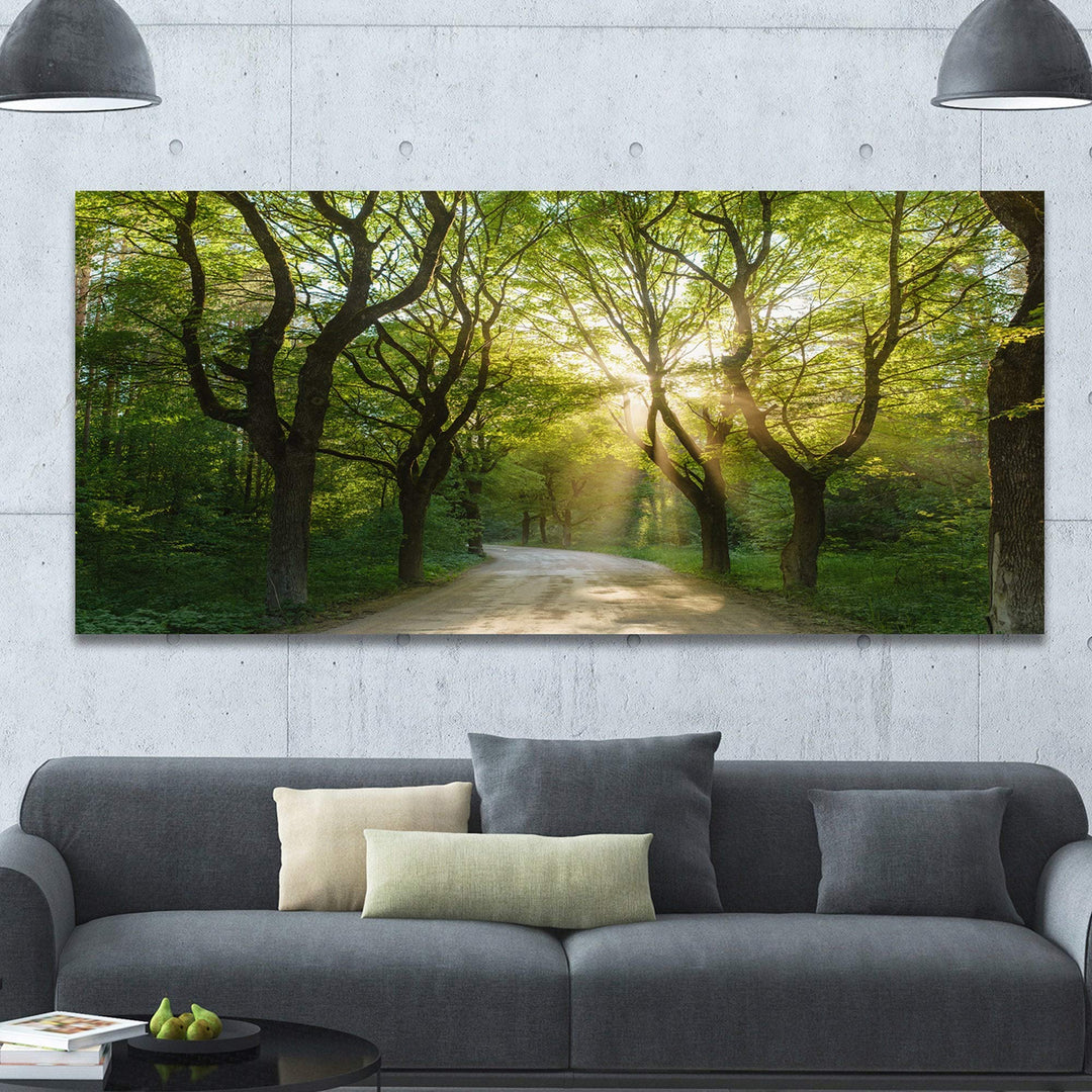 DESIGN ART Designart 'Evening in Green Forest' Extra Large Landscape Canvas