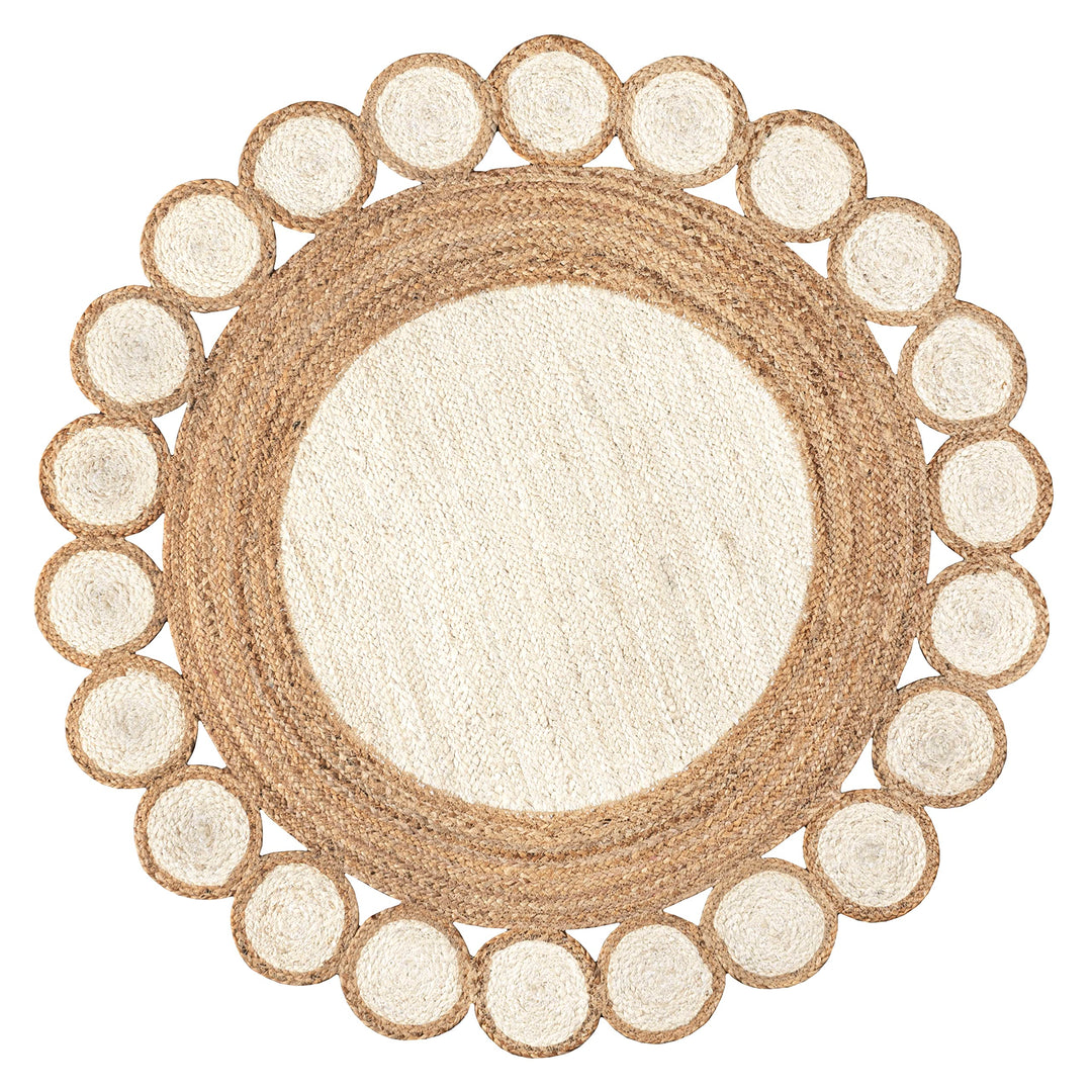 JONATHAN Y Daisy Two-Tone Jute Hippy Circle Area Rug