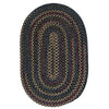 Oval Farmhouse Rug Black Grey Red Braided Weave Oblong Area Rug Reversible 2' x 3' Oval - Carbon