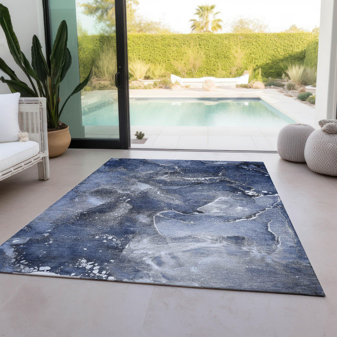 Machine Washable Indoor/ Outdoor Abstract Chantille Rug