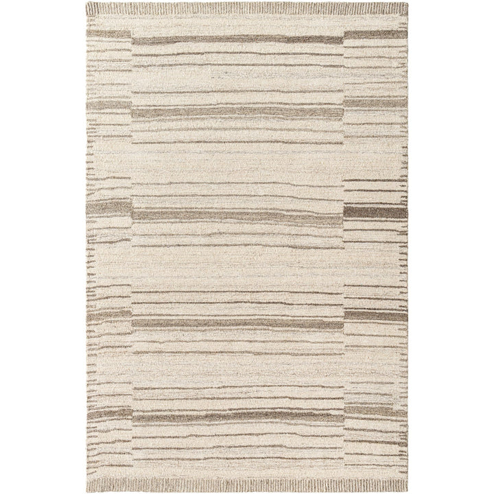 Livabliss Granada Modern Striped Tufted Area Rug 5' x 7'6" Cream/Taupe