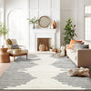 Rugshop Bohemian Stripe Stain Resistant High Traffic Living Room Kitchen Bedroom 7' 10" x 10' - Cream/Onyx