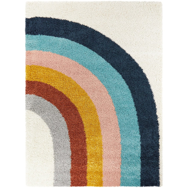 Balta Rugs Amelia Rainbow Shag Area Rug 5'3" x 7' - Navy Blue - Diamond Home USA