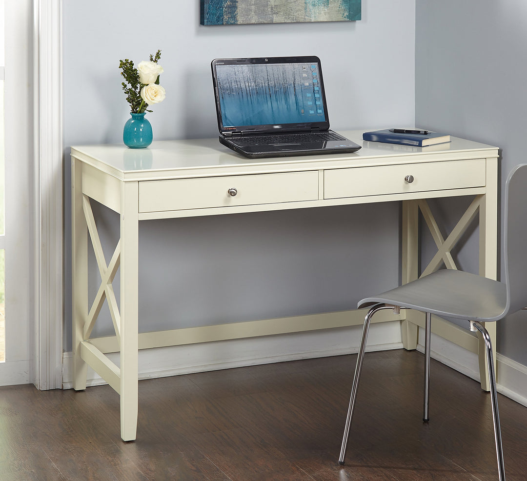 Target Marketing Systems Anderson X Wooden Desk Antique - Antique White