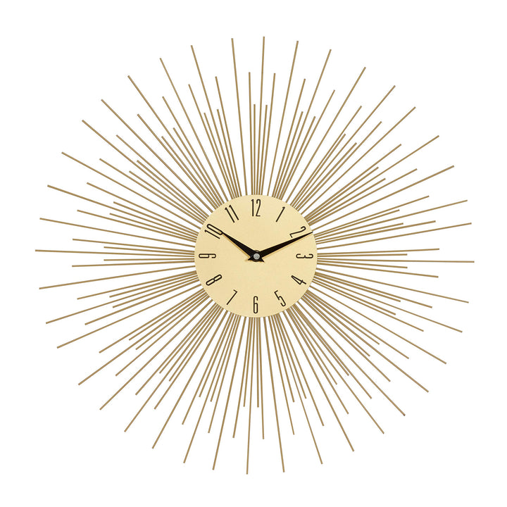 Gold Metal Contemporary Wall Clock 19 X 1 Yellow Modern