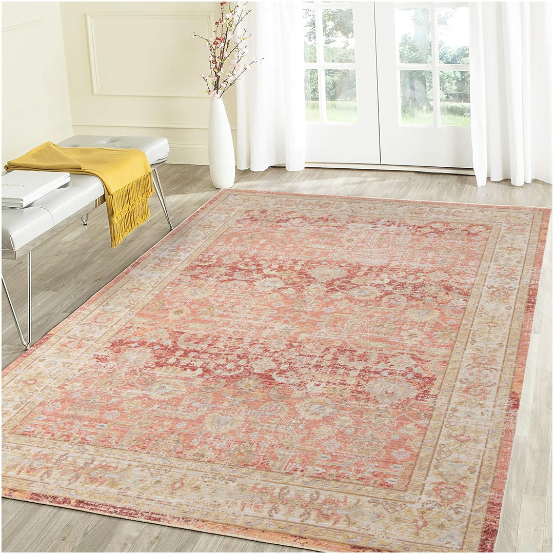 Magi Aurelia Sina Bordered Area Rug Blue 5'1" x 7'6" 5' x 8' Indoor Living