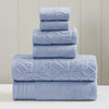 Amrapur Overseas 6-Piece Yarn Dyed Diamond Gate Jacquard Towel Set Blue Denim Blue