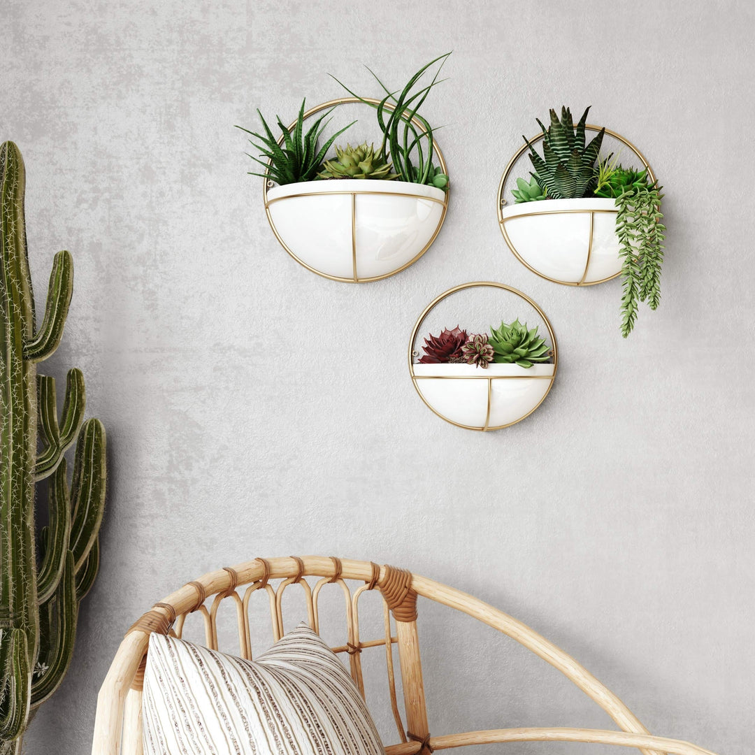 Modern Wall Planters (Set of 3) - 13" h X 13" w X6.5 d/11.5 11.5 X5.5/