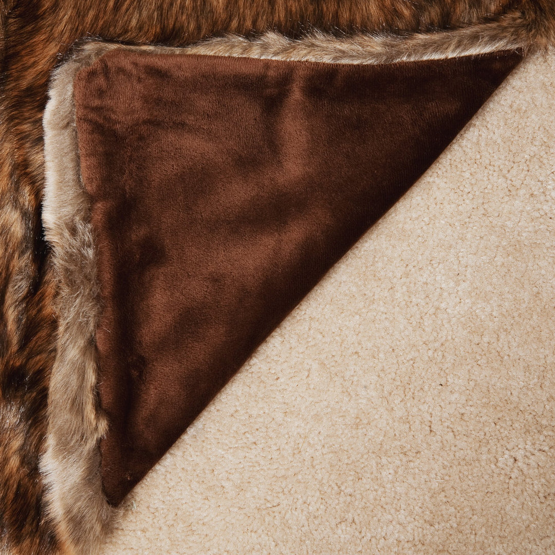 Oversize Faux Fur Coyote Throw Blanket Aurora Home THROW-COYOTE-84 60 in Wide x