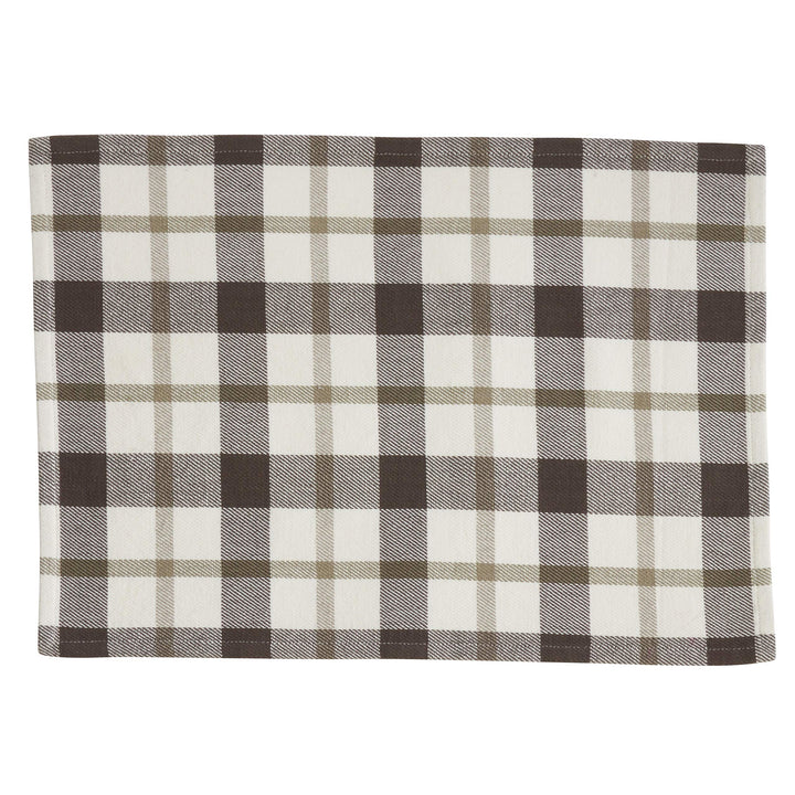 Plaid Design Cotton Placemats (Set of 4) Grey Classic Farmhouse Modern