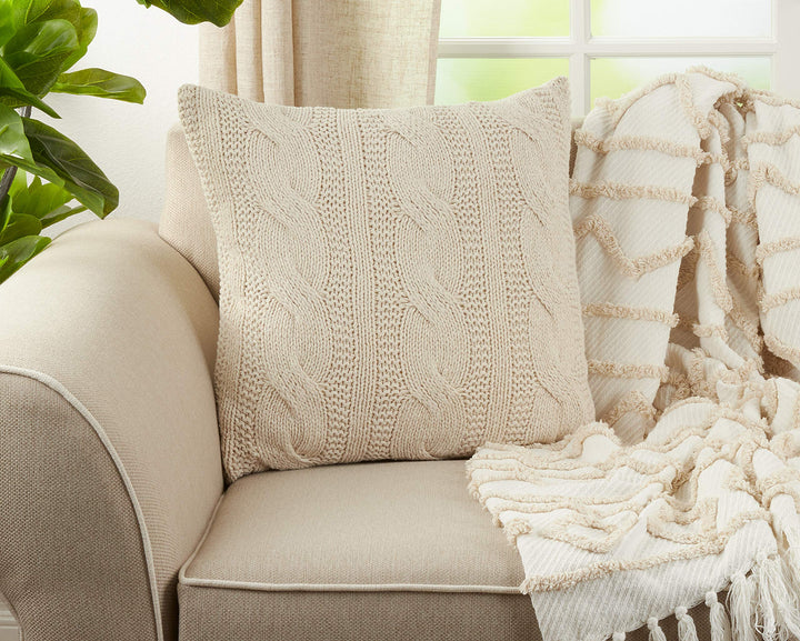 Cable Knit Design Throw Pillow