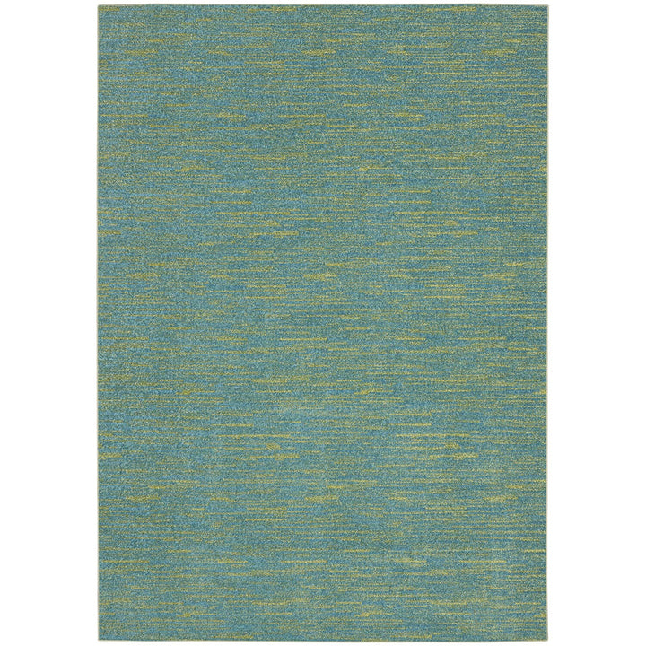 Nourison Essentials Indoor/Outdoor Blue Green 5' x 7' Area Rug Easy Cleaning Non 5' x 7' - Blue/Green