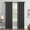 Sun Zero Brooks Burlap Weave Thermal Extreme Total Blackout Grommet Curtain 52 x 84 - Coal