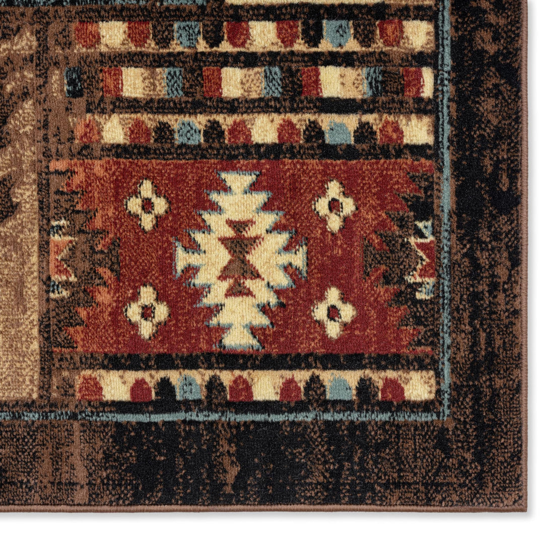 Home Dynamix Buffalo Bear Rustic Area Rug Brown/Red 5'2"x7'2" Rectangular