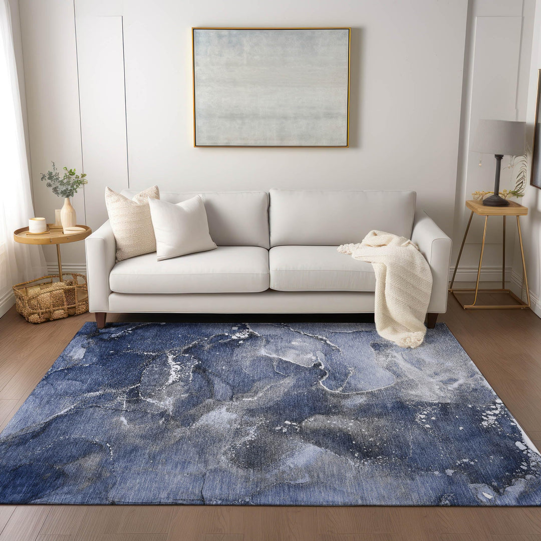 Machine Washable Indoor/ Outdoor Abstract Chantille Rug