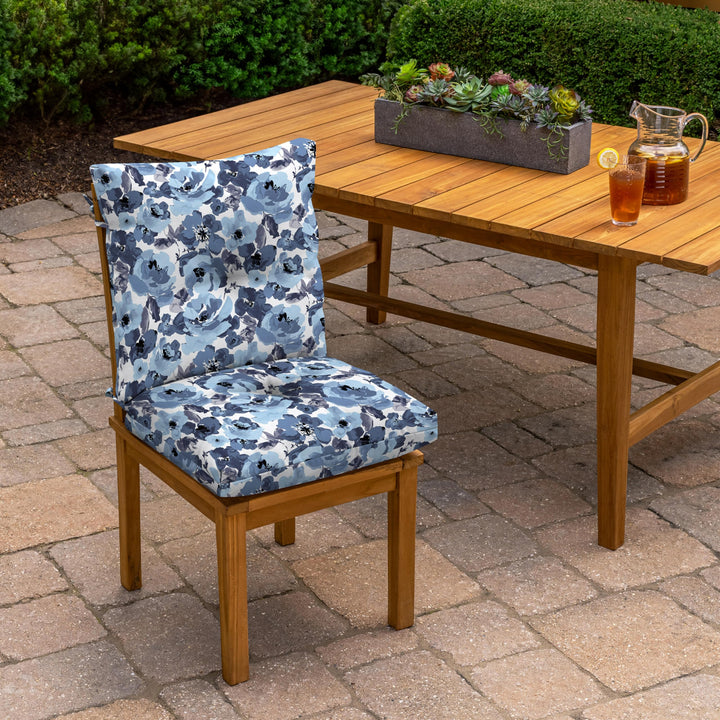 Arden Selections Outdoor Plush Modern Tufted Blowfill Dining Chair Cushion Garden Floral