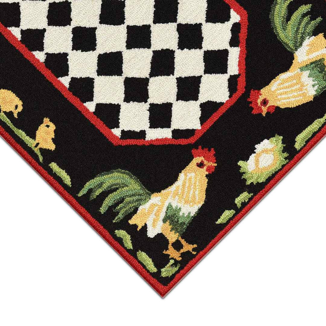 Frontporch Rooster Indoor/Outdoor Rug Black 24"x60" Novelty Rectangle