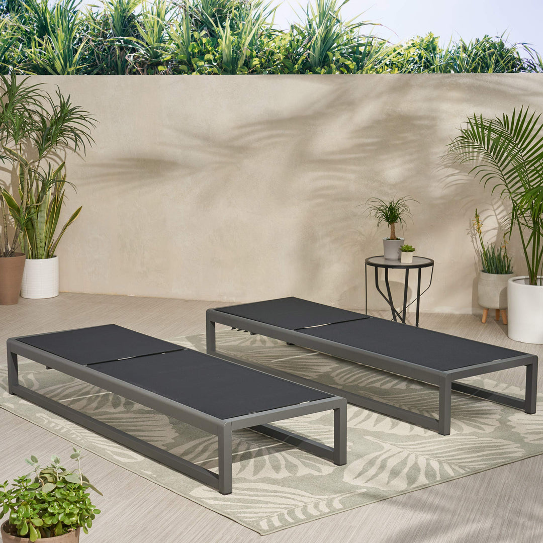 Christopher Knight Home Eudora Outdoor Chaise Lounge (Set of 2) Aluminum