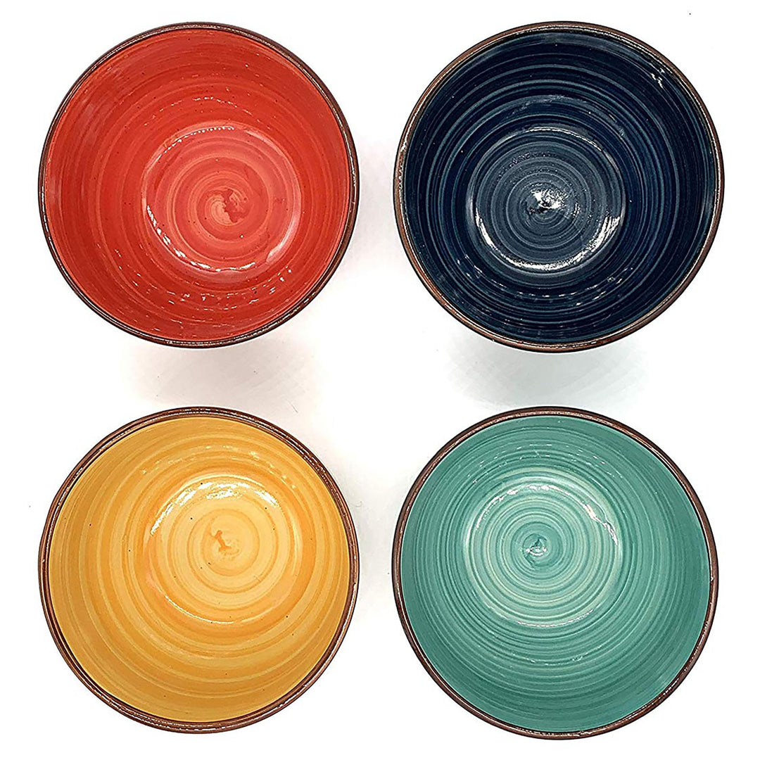 Gibson Home Color Speckle Multi Color Ceramic Bowl Sets Red Yellow Blue