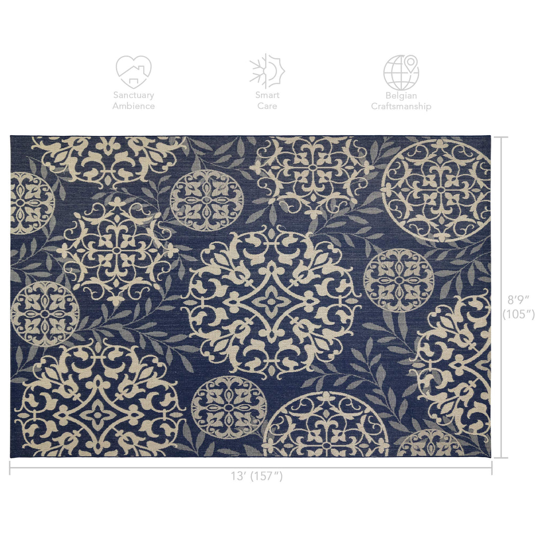 Gertmenian Indoor Outdoor Classic Flatweave Area Rug Stain & UV Resistant Carpet 8'9" x 13'1'