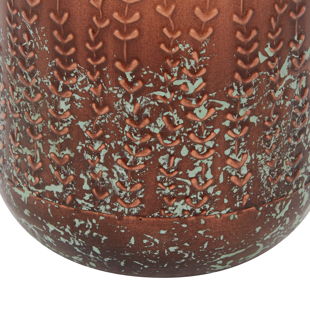 Bronze Metal Farmhouse Vase 13 10 6 X Gold Iron