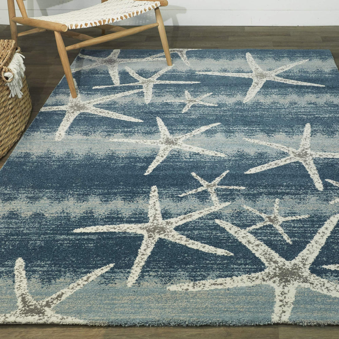 Balta Rugs Martin Coastal Starfish Area Rug 5'3" x 7' - Blue