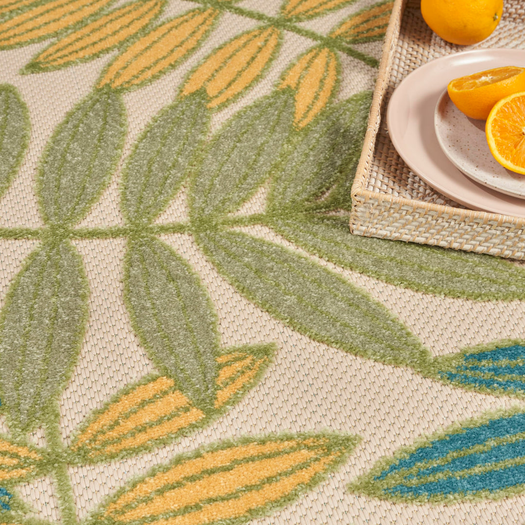 Nourison Aloha Leaf Print Vibrant Indoor/Outdoor Area Rug