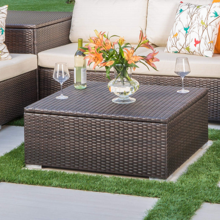 Christopher Knight Home Santa Rosa Outdoor Wicker Coffee Table with Storage