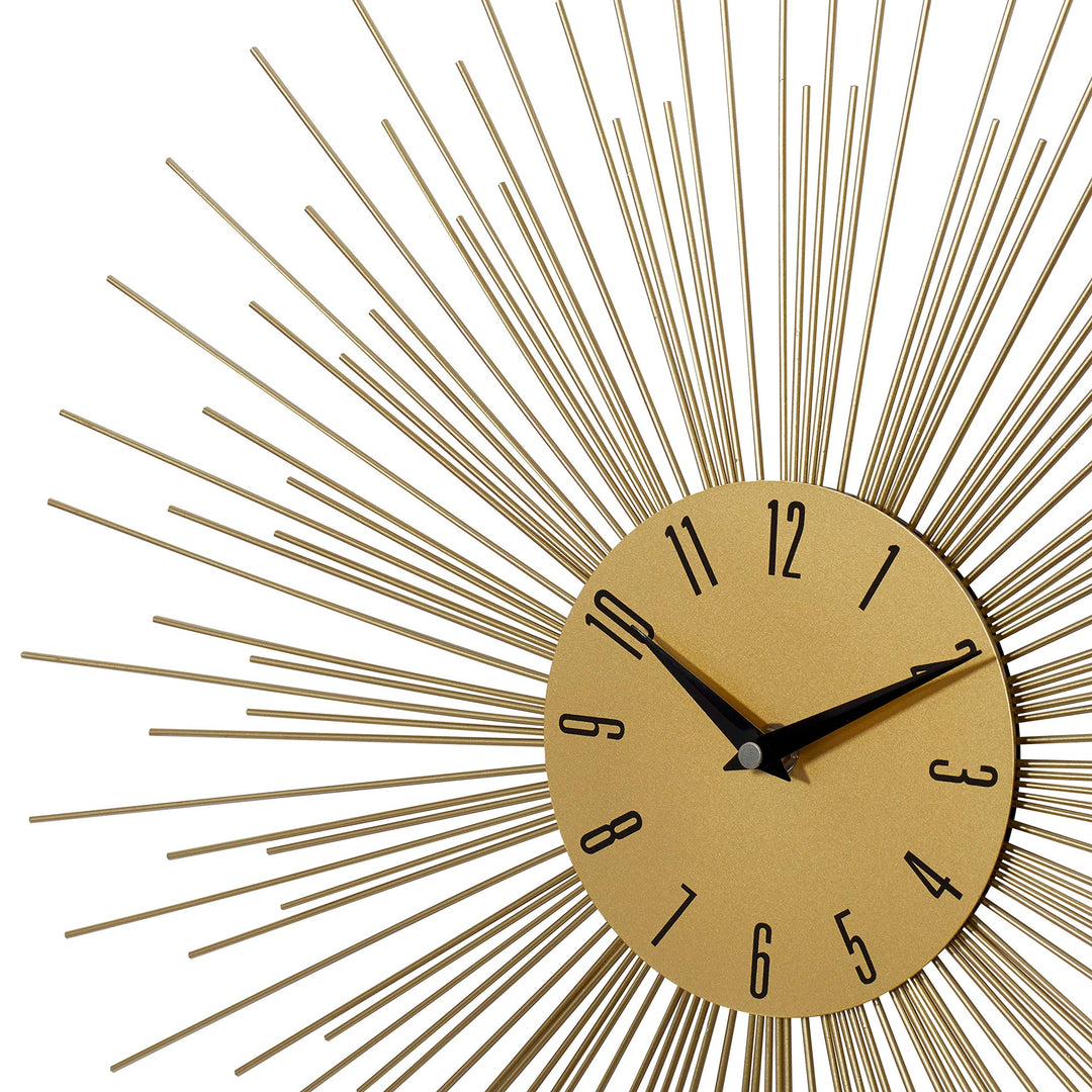 Gold Metal Contemporary Wall Clock 19 X 1 Yellow Modern