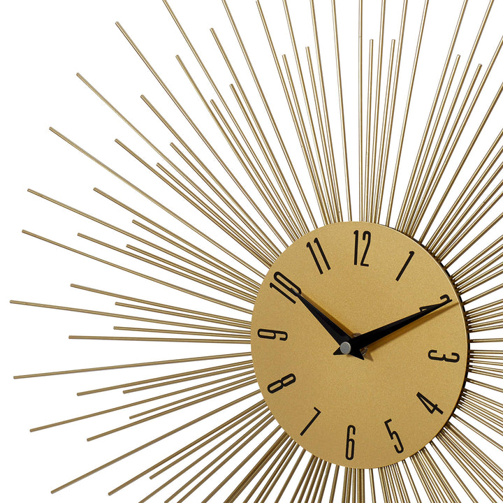 Gold Metal Contemporary Wall Clock 19 X 1 Yellow Modern