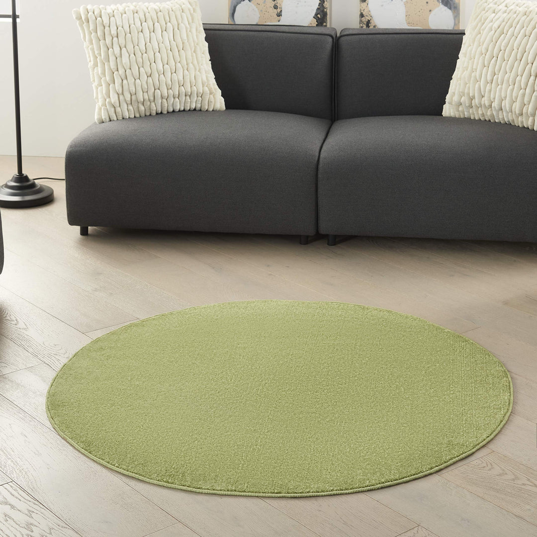 Nourison Essentials Indoor/Outdoor Green 4' x Round Area Rug Easy Cleaning Non 4' Round - Green