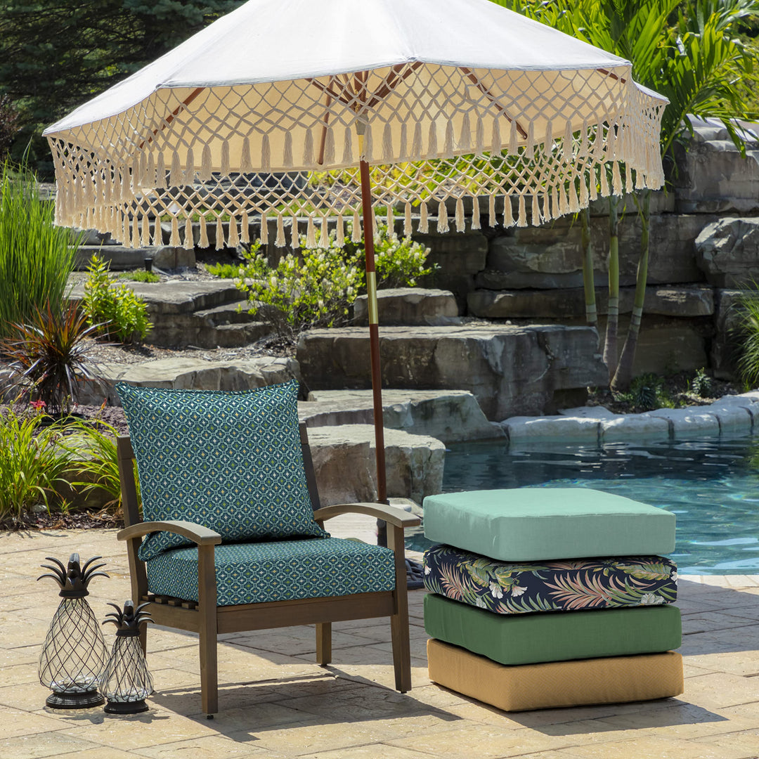 Arden Selections Outdoor Deep Seat Cushion Set 24 x 24 Water Repellant Fade