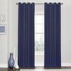 Eclipse Blackout Curtains for Bedroom - Kingston 52" x 63" Insulated Darkening 63 Inches - Navy