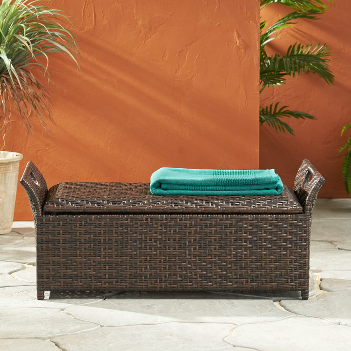 Christopher Knight Home Wing Outdoor Storage Bench Multibrown