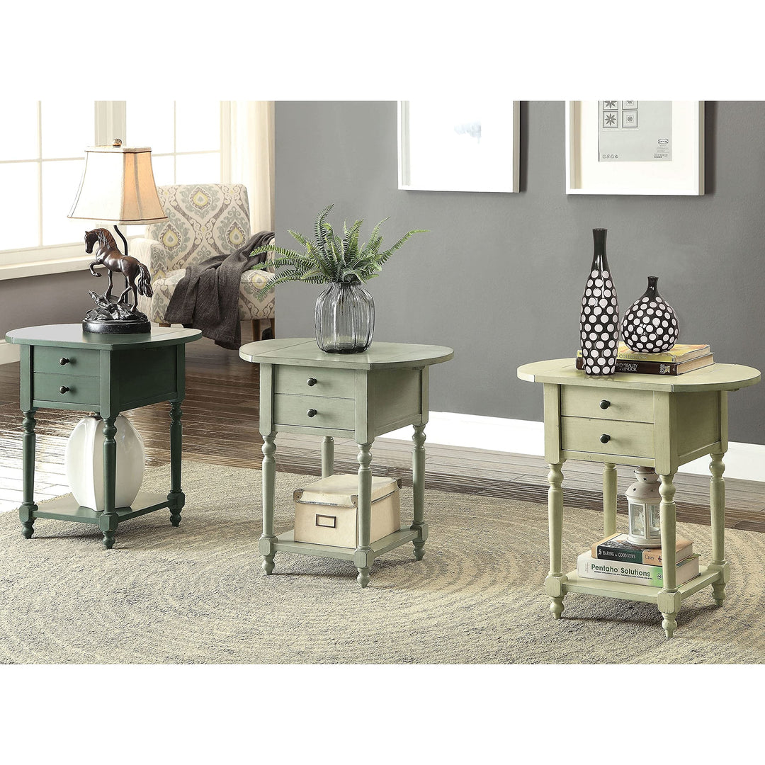 Furniture of America Kist Country Solid Wood 1-Drawer Side Table Antique Gray