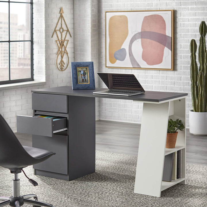 Target Marketing Systems Como Computer Desk ith Storage 3-Draer Laptop Table