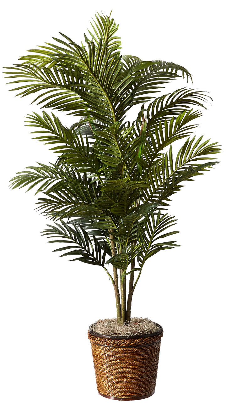 Nearly Natural 5263-0308 56in. Areca Palm Silk Tree with Basket Green 30" x