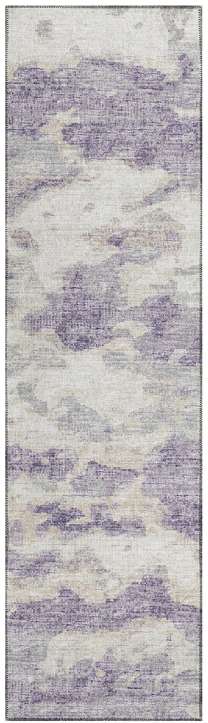 Addison Rugs Indoor/oor Accord AAC36 Purple Washable 2'3" x 7'6" Indoor 2'3" x 7'6" Runner - Purple Mauve Silver