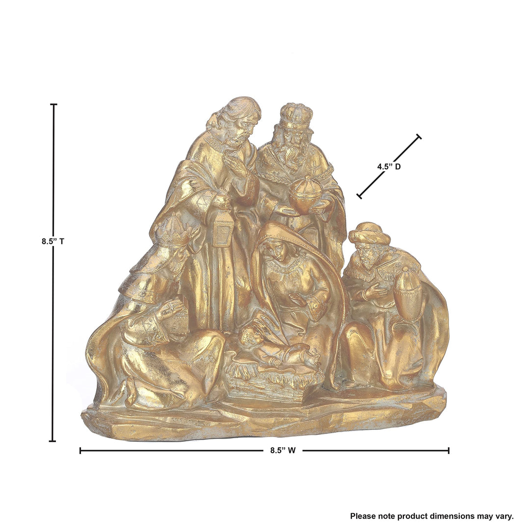 8.5" Resin Golden Nativity Scene Gold Polyresin - Diamond Home USA