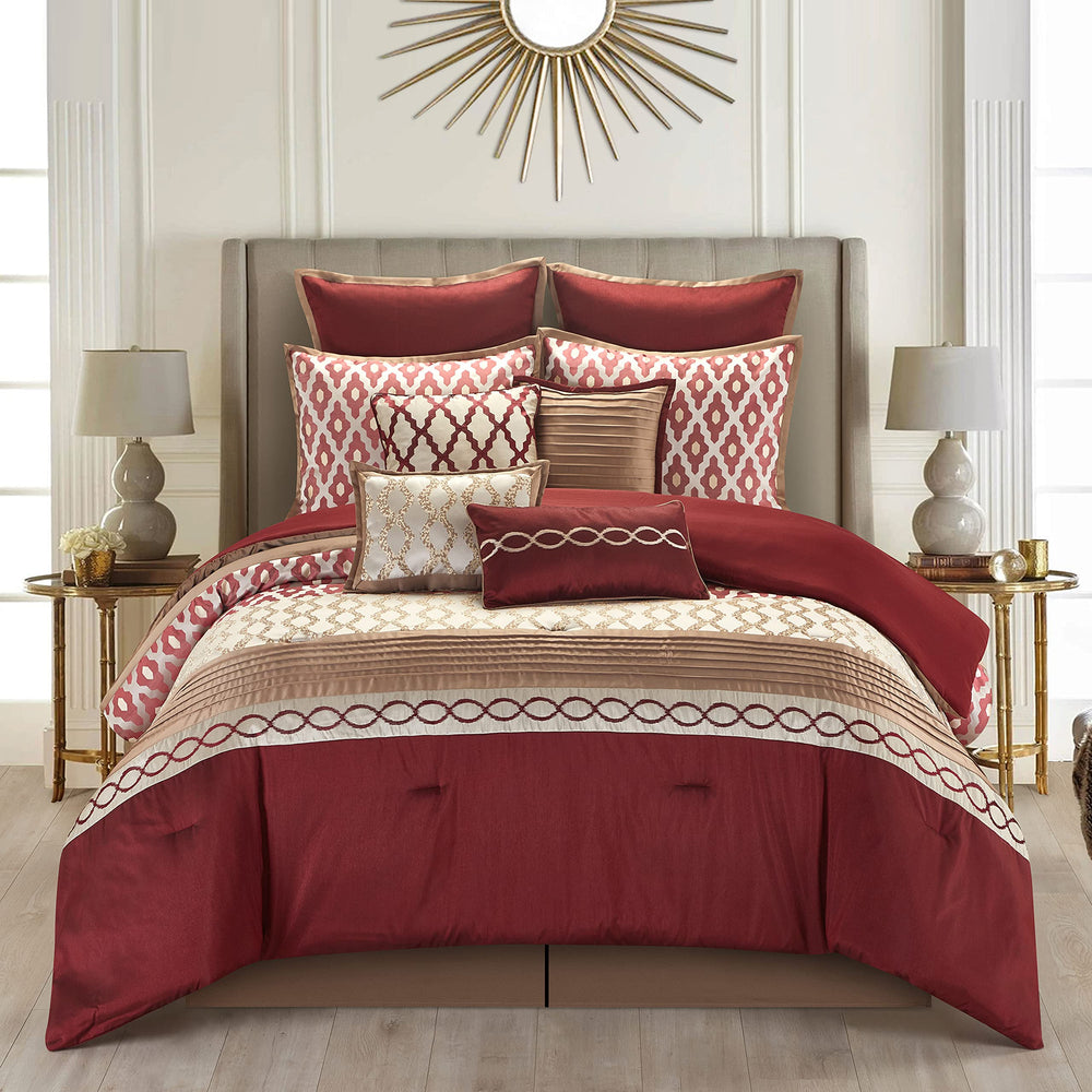 Stratford Park Auburn 10 Piece Comforter Bedding Set 100%