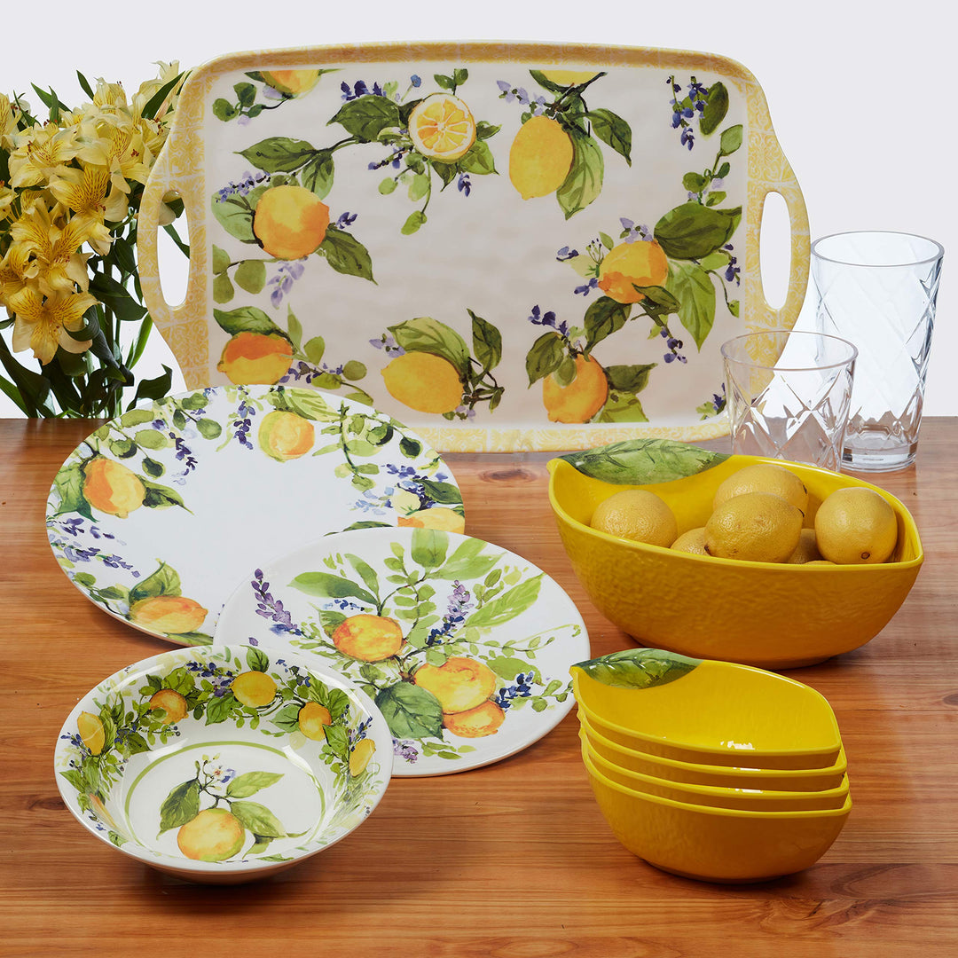 Certified International Zest 3-D Lemon 2 pc Melamine Hostess Serving Set