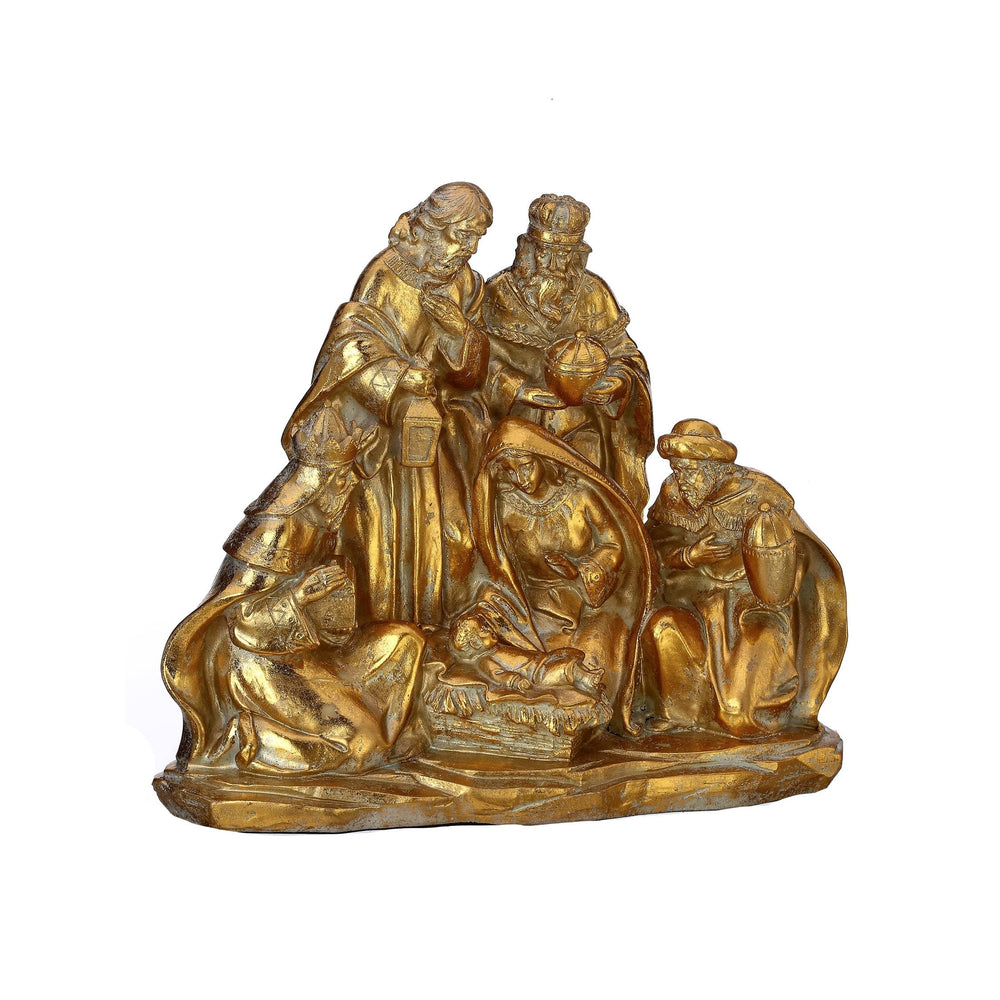 8.5" Resin Golden Nativity Scene Gold Polyresin - Diamond Home USA